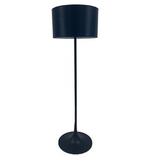 Lámpara LUGANO, pie salón, negra, pantalla negra
