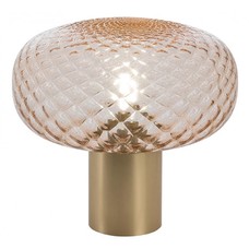 Lámpara GERA SOH28, sobremesa, aluminio, dorada, cristal