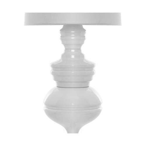 Lámpara LOUVRE, sobremesa, blanca, pantalla blanca