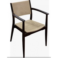 Sillón MILTON, apilable, polipropileno marrón y beige