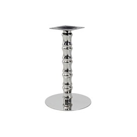 Base de mesa KARNAK, acero inoxidable, acabado espejo, base 45 cms diámetro, altura 72 cms