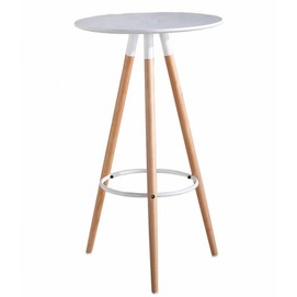 Mesa OTILIA NEW, alta, madera, tapa blanca de 60 cms