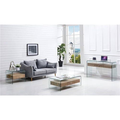 Mesa MARILYN, baja, madera, cristal, 110x55 cms