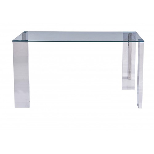 Mesa BETSY, acero inoxidable, cristal templado, 160x90 cms