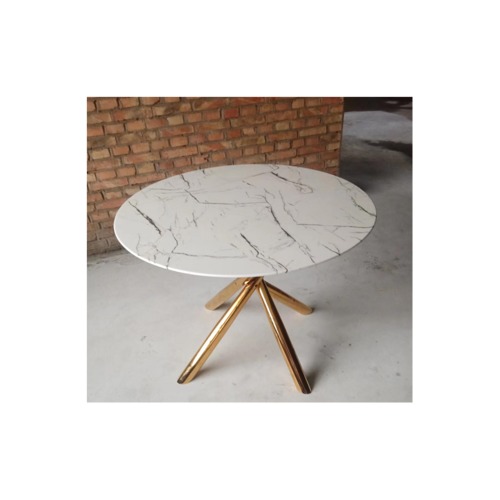 Mesa SAHARA, metal dorado, tapa de cristal templado, 120 cms de diámetro