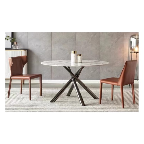 Mesa SAHARA, metal negro, tapa de cristal templado, 120 cms de diámetro