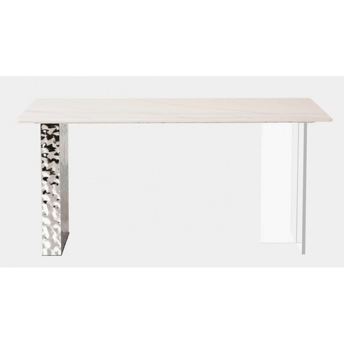 Mesa VENETO, acero inoxidable, acrílico, tapa de cerámica, 160 x 90 cms