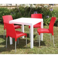 Mesa DITA, polipropileno blanco, 80 x 80 cms