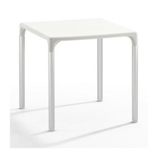 Mesa ELIANA, aluminio, polipropileno blanco 74x74 cms