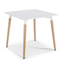 Mesa NURY(SU), madera, tapa lacada blanca, 80 x 80 cms