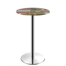 Mesa alta BENAMARA, acero inoxidable, base de 110 cms y tapa 70 cms. Color a elegir