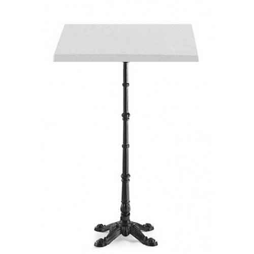 Mesa alta BRISTOL, fundición, 4 pies, negra, tapa 70x70 cms. Color a elegir