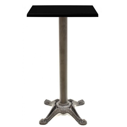 Mesa alta RODANO, negra, base 110 cms y tapa de 70x70 cms. Color a elegir