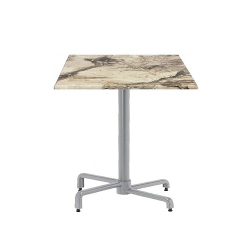 Mesa BAHIA, abatible, plata, base de 72 cms y tapa 60 x 60 cms. Color a elegir