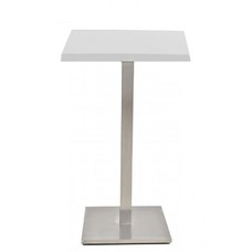 Mesa IPANEMA, alta, acero inoxidable, base de 110 cms y tapa 70 x 70 cms. Color a elegir