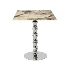 Mesa KARNAK, acero inox., tapa de 70x70 cms. Color a elegir