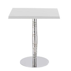 Mesa LUXOR, acero inox., tapa de 70x70 cms. Color a elegir