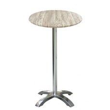 Mesa MILAN, alta, aluminio, 4 radios, base de 110 cms y tapa 60 cms. Color a elegir