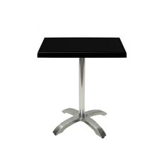 Mesa MILAN, aluminio, 4 radios, base de 72 cms y tapa 60 x 60 cms. Color a elegir