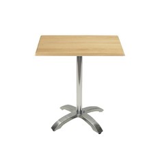 Mesa MILAN, aluminio, 4 radios, base de 72 cms y tapa 70 x 70 cms. Color a elegir