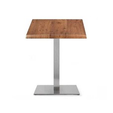 Mesa RHIN, acero inoxidable, base de 73 cms y tapa 60x60 cms. Color a elegir