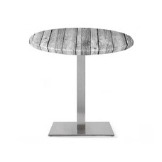 Mesa RHIN, acero inoxidable, base de 73 cms y tapa 70 cms. Color a elegir