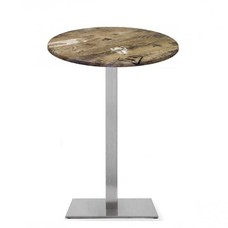 Mesa RHIN, alta, acero inoxidable, base de 110 cms y tapa 60 cms. Color a elegir