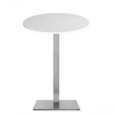 Mesa RHIN, alta, acero inoxidable, base de 110 cms y tapa 70 cms. Color a elegir