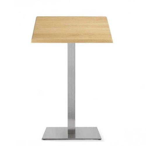 Mesa RHIN, alta, acero inoxidable, base de 110 cms y tapa 70 x 70 cms. Color a elegir