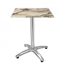 Mesa ROMA, aluminio, 4 radios, base de 70 cms y tapa 60 x 60 cms. Color a elegir