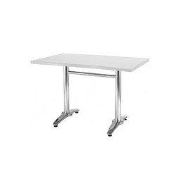 Mesa ROMA, aluminio, base rectangular tapa 120 x 80 cms. Color a elegir