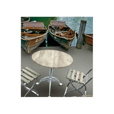 Tablero de mesa Werzalit-SM, PONDEROSA BLANCO 178, 70 cms de diámetro*.