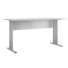 Mesa de oficina WORK, metal, bilaminado color platino 150 x 60 cms