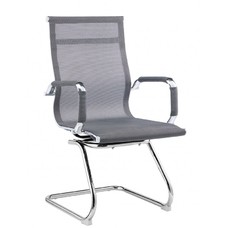 Sillón de oficina PRAGA, fijo, cromado, malla gris