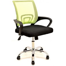 Sillón de oficina FISS NEW, negro, gas, basculante, malla verde, tejido negro