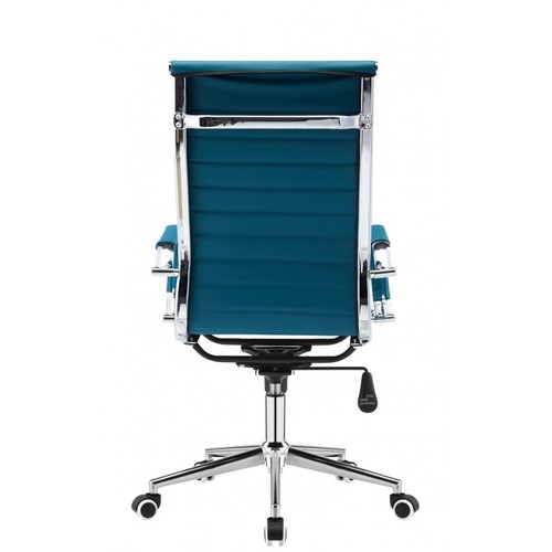 Sillón de oficina RICKY, alto, gas, basculante, similpiel turquesa