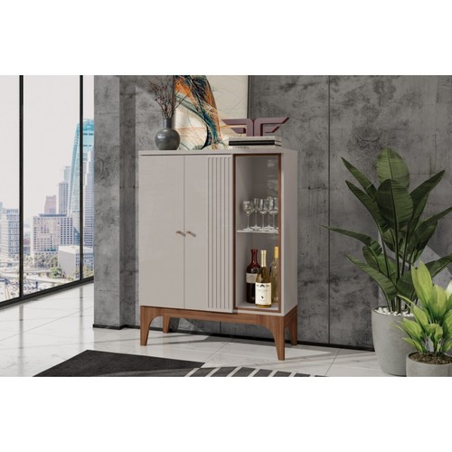 Bar buffet VENEZA, blanco roto y matte, 90 x122 cms.