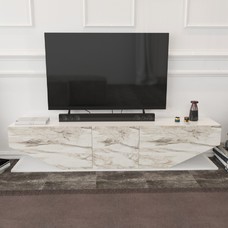 Mueble de TV VIOLET, biIaminado mármol blanco, 180 cms. Mueble de TV VIOLET, biIaminado mármol blanco, 180 cms.