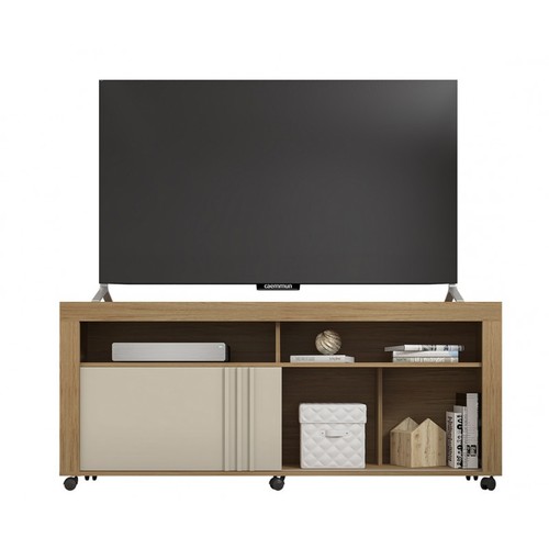 Mueble TV NEW JOY, buriti y blanco roto, 160 cms.