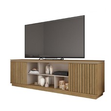 Mueble TV SIMETRIA, miel y cacao, 180 cms. Mueble TV SIMETRIA, miel y cacao, 180 cms.