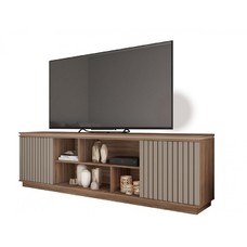Mueble TV SIMETRIA, nogal y fendi, 180 cms. Mueble TV SIMETRIA, nogal y fendi, 180 cms.