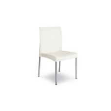 Silla SANDRA, aluminio, polipropileno blanca*