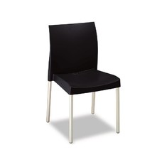 Silla SANDRA, aluminio, polipropileno negro*