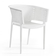 Sillón BILL, apilable,polipropileno blanco*