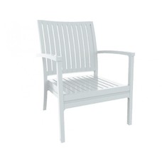 Sillón CHOPIN LOW, apilable,polipropileno blanco