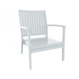 Sillón CHOPIN LOW, apilable,polipropileno blanco
