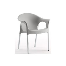 Sillón NILO, aluminio, apilable, polipropileno gris*