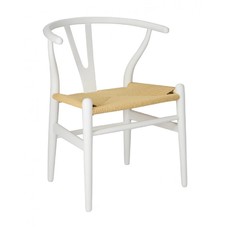 Silla WISH, madera de haya, blanca, fibra trenzada