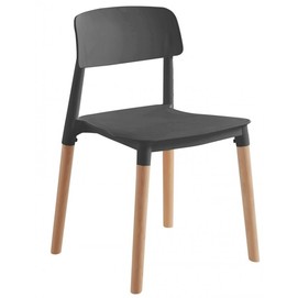 Silla CROSCAT (SU), madera, polipropileno gris oscuro