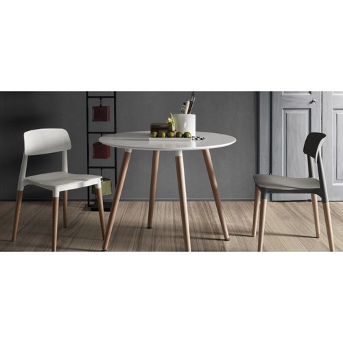 Silla CROSCAT (SU), madera, polipropileno gris oscuro